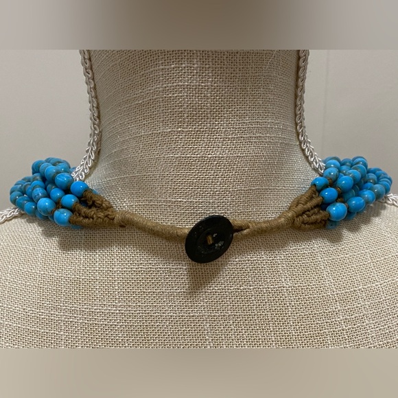 6 Strand African Glass Beaded Necklace - Picture 5 of 5